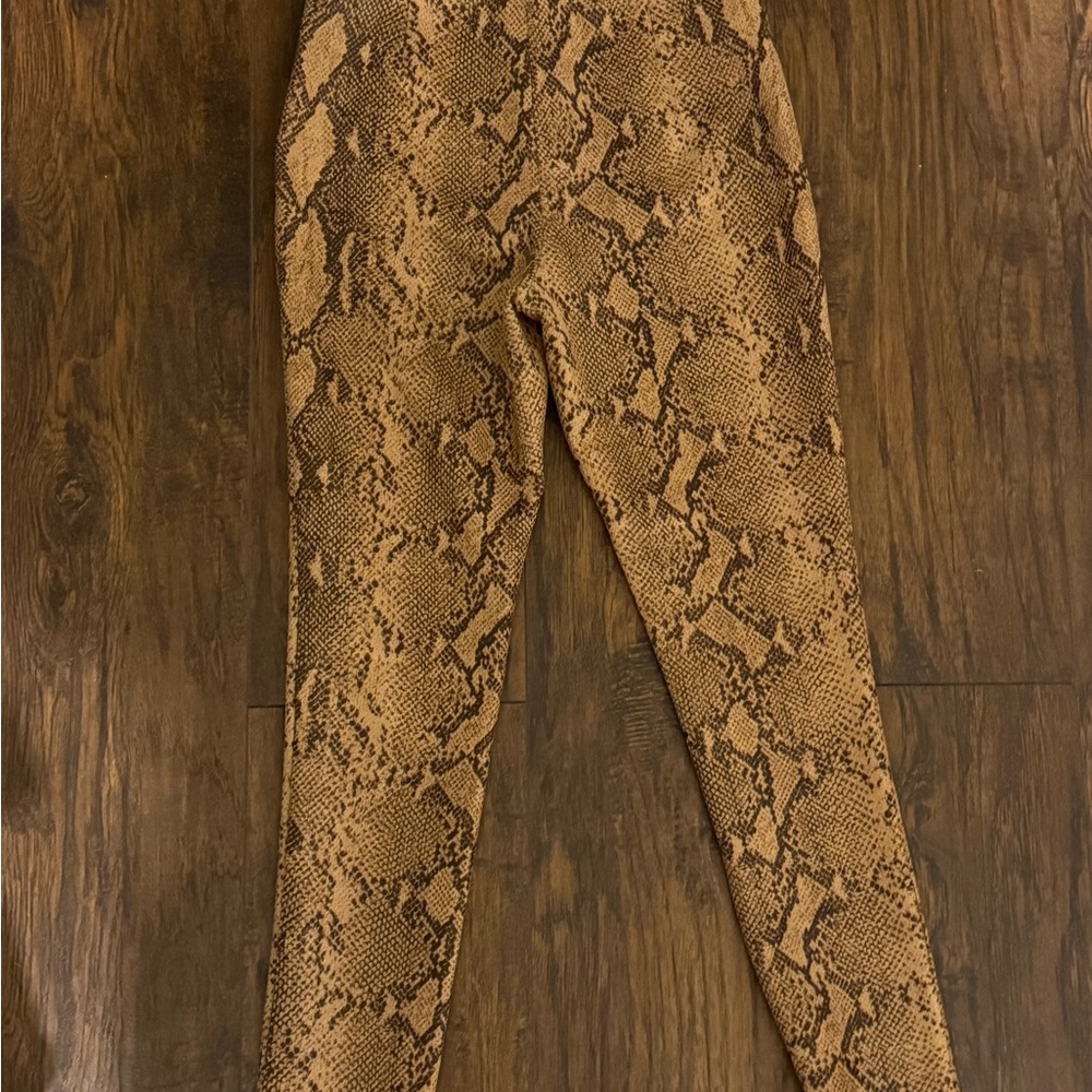 Zara Brown Snake Print Leggings